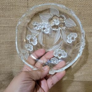 Vintage Crystal Glass Mikasa Round Shaped Bowl/Tray. Candy Dish.